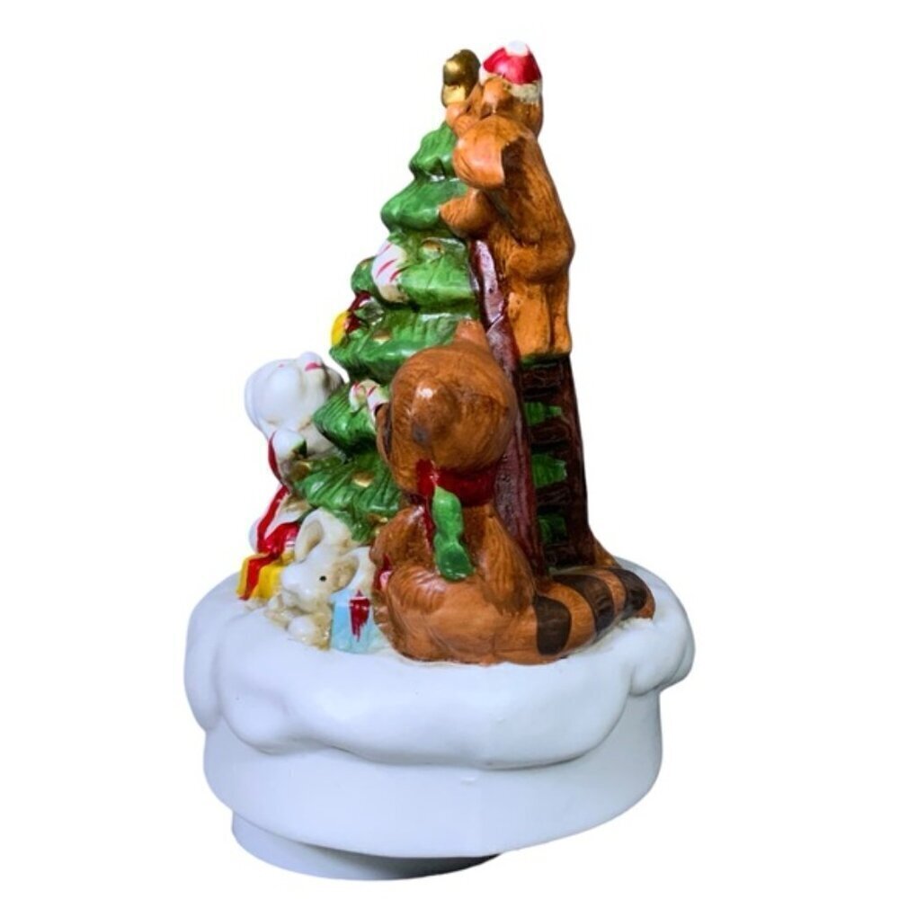 Vintage Music Box Forest Friends Rotating Figurine By Christmas Around The World - Picture 3 of 16